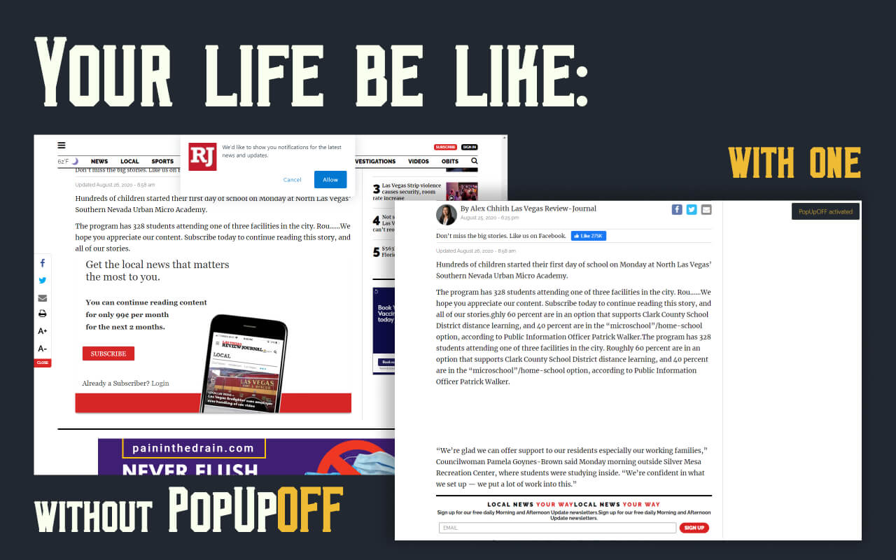Your life be like: with PopUpOFF